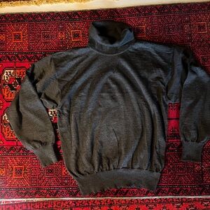 Vintage Men's Gray Turtleneck Sweater Tricots St Raphael size Large